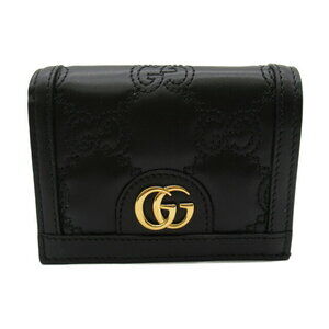 Gucci GG Matelasse Bi fold Wallet Leather Black